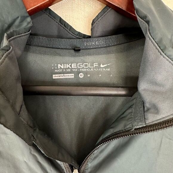 Nike Shield Golf Windproof Jacket Mens Medium Gray Blue Lightweight Activewear - Picture 4 of 10